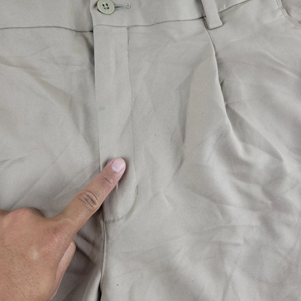 Nike Fit Dry Golf Shorts Chino Hi-Rise Performance Khaki Pleated Front 36 Mens